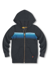 KID'S 5 STRIPE HOODIE - CHARCOAL // BLUE