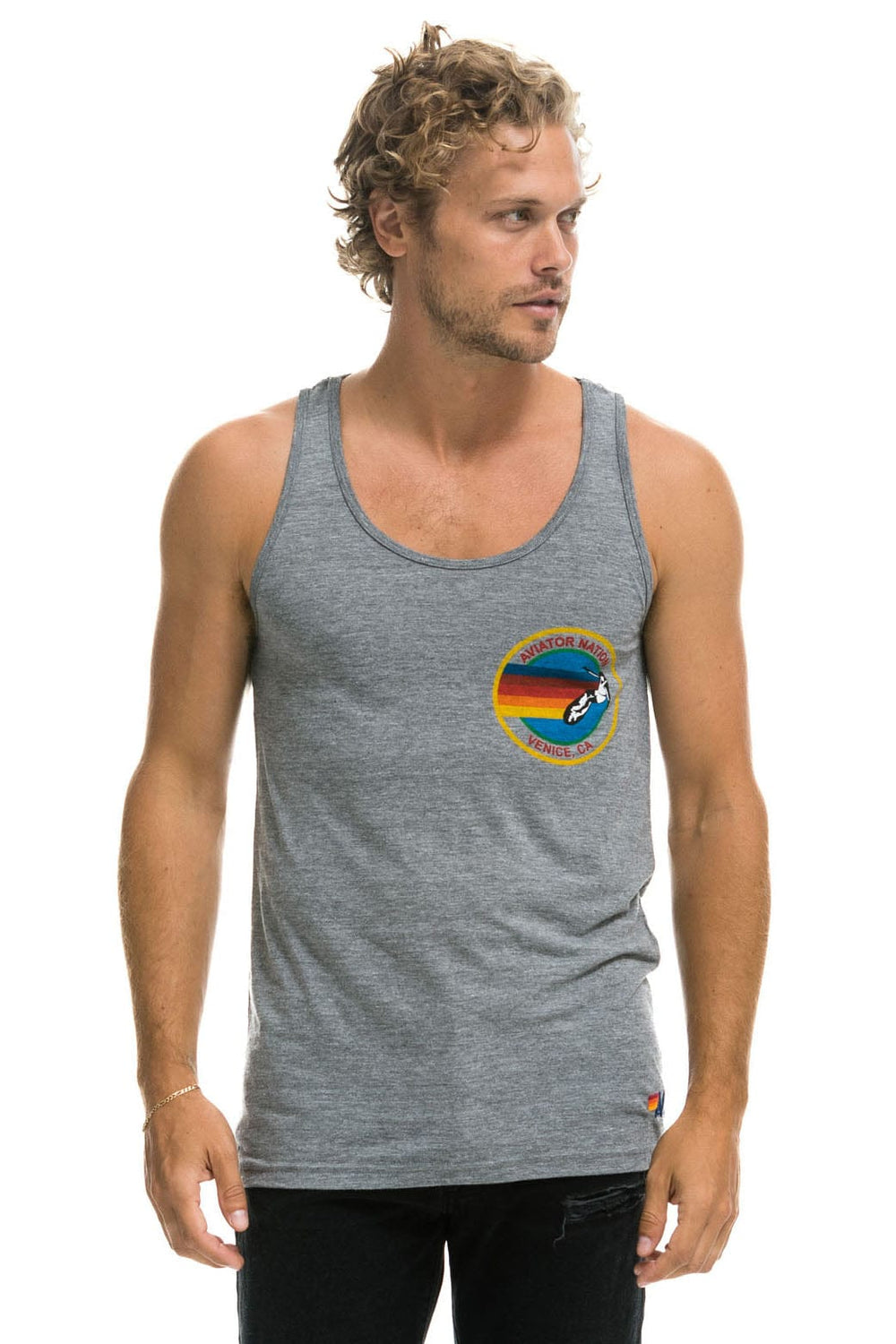MEN'S AVIATOR NATION TANK - HEATHER GREY