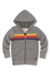 KID'S 5 STRIPE HOODIE - HEATHER GREY