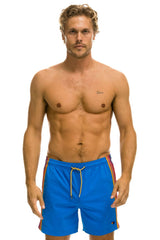 MEN'S 5 STRIPE FLEX SHORTS - PARROT BLUE