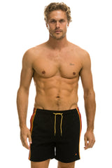 MEN'S 5 STRIPE FLEX SHORTS - BLACK