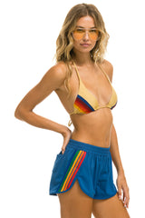 WOMEN'S 5 STRIPE FLEX BOARD SHORTS - DEEP OCEAN // RAINBOW