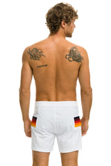 MEN'S HORIZONTAL 5 STRIPE FLEX SHORTS - WHITE