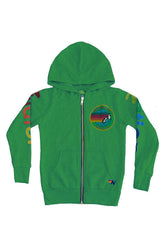 KID'S AVIATOR NATION ZIP HOODIE - KELLY GREEN