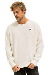 VINTAGE CABIN UNISEX CASHMERE SWEATER - VINTAGE WHITE