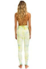 HAND DYED FULL LENGTH HI-RISE LEGGINGS - TIE DYE NEON YELLOW