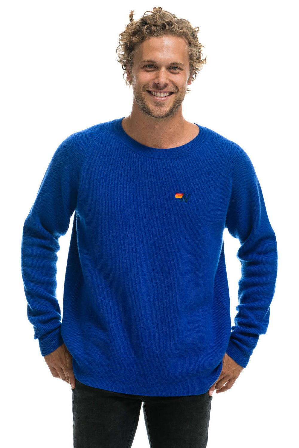 VINTAGE CABIN 2 UNISEX CASHMERE SWEATER - LAPIS