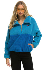 TEDDY APRES HALF ZIP COLOR BLOCK JACKET - OCEAN