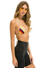 CHECKER STRIPE 6 INCH HI-RISE BIKER SHORT - CHARCOAL