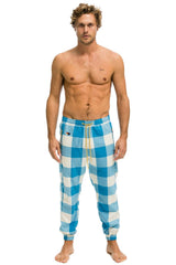 UNISEX PLAID LODGE PANT - SKY PLAID