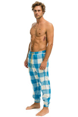 UNISEX PLAID LODGE PANT - SKY PLAID