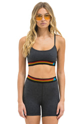 LOGO 4 INCH HI-RISE BIKER SHORT - CHARCOAL