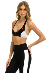 COLOR BLOCK BRALETTE SPORTS BRA - BLACK