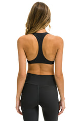 COLOR BLOCK BRALETTE SPORTS BRA - TITANIUM