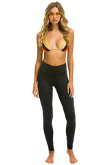 FULL LENGTH HI-RISE BOLT LEGGINGS - CHARCOAL // NEON PINK