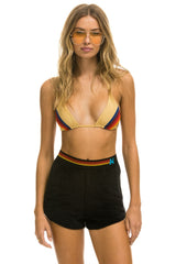 LOGO STRIPE WOMEN'S LOUNGER SHORTS - BLACK