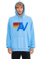 LOGO PULLOVER RELAXED HOODIE - SKY