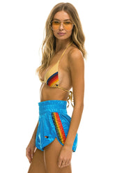 HIGH RISE 5 STRIPE NYLON JOGGER SHORT - DRESDEN