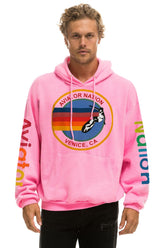 AVIATOR NATION RELAXED PULLOVER HOODIE - NEON PINK