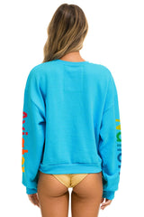 AVIATOR NATION AUSTIN RELAXED CREW SWEATSHIRT - NEON BLUE