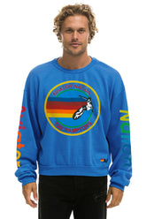 AVIATOR NATION HAMPTONS RELAXED CREW SWEATSHIRT - OCEAN