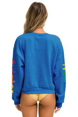 AVIATOR NATION HAMPTONS RELAXED CREW SWEATSHIRT - OCEAN