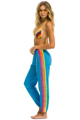 5 STRIPE SWEATPANTS - OCEAN // NEON PINK // YELLOW