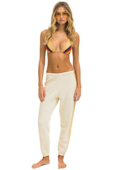 5 STRIPE SWEATPANTS - VINTAGE WHITE // TAN