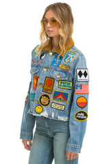 VINTAGE PATCH CROP DENIM JACKET - SUPER LIGHT