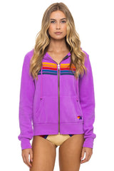 5 STRIPE HOODIE - NEON PURPLE