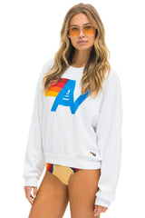 LOGO RELAXED CREW SWEATSHIRT - WHITE