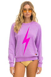 BOLT CREW SWEATSHIRT - NEON PURPLE // NEON PINK