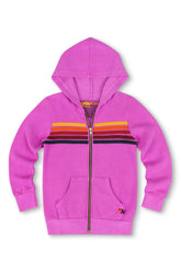 KID'S 5 STRIPE HOODIE - NEON PURPLE