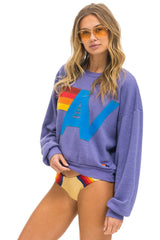 LOGO STITCH RELAXED CREW SWEATSHIRT - LAVENDER