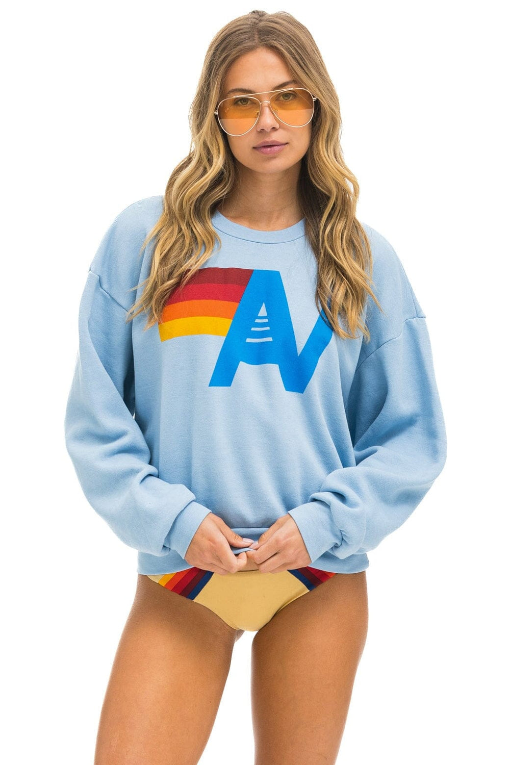 LOGO RELAXED CREW SWEATSHIRT - ICE