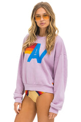 LOGO RELAXED CREW SWEATSHIRT - MAUVE
