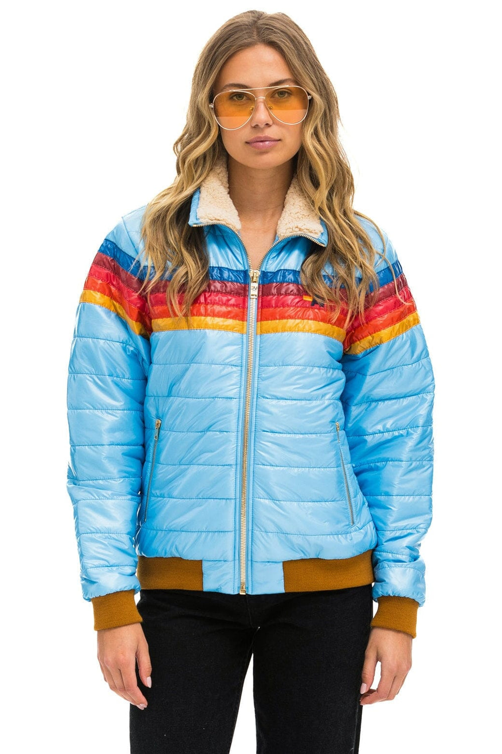 5 STRIPE JACKET - SKY GLOSSY