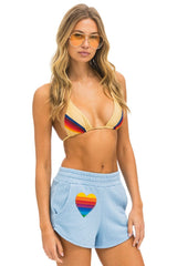 RAINBOW HEART STITCH LOUNGER SHORT - ICE