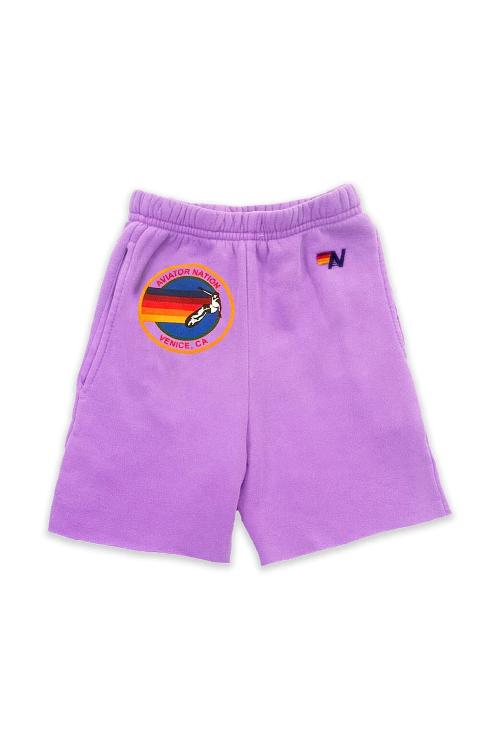 AVIATOR NATION KIDS SWEATSHORTS - NEON PURPLE