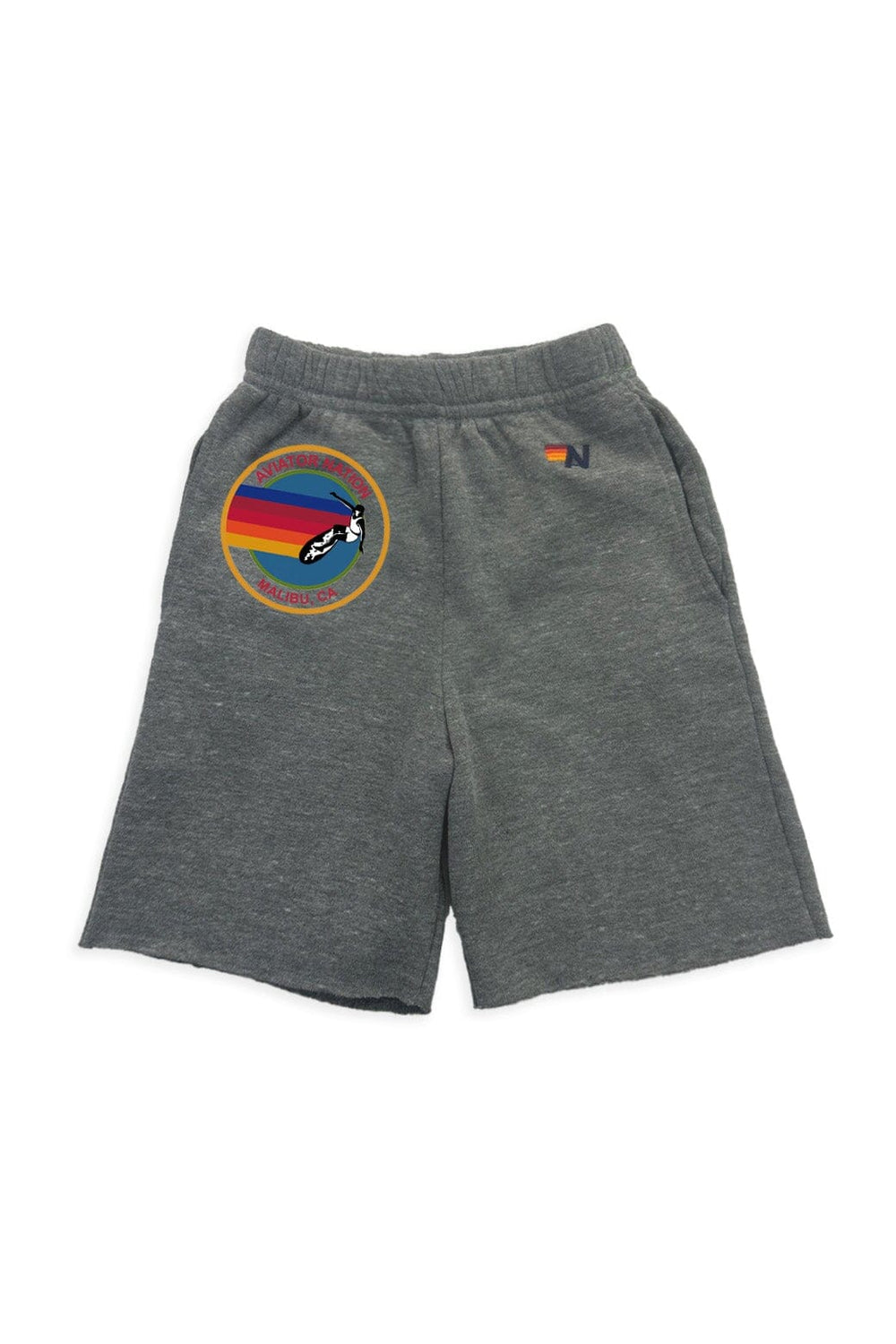 AVIATOR NATION MALIBU KIDS SWEATSHORTS - HEATHER GREY