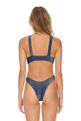 SPARKLE RIVIERA KNOT FRONT TOP BIKINI TOP - NAVY