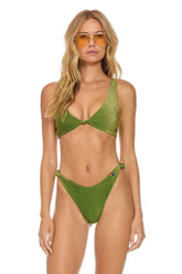 SPARKLE RIVIERA KNOT CHEEKY BIKINI BOTTOMS - ARMY