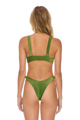 SPARKLE RIVIERA KNOT CHEEKY BIKINI BOTTOMS - ARMY