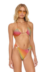SPARKLE GYPSY RING HI-CUT FULL COVERAGE BIKINI BOTTOMS - RAINBOW
