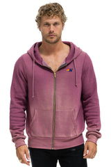 ESSENTIAL ZIP HOODIE - FADED BERRY