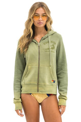 VENICE SURFER ZIP HOODIE - FADED ARMY