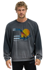 WINDSURF JUMP RELAXED CREW SWEATSHIRT - FADED SMOKE