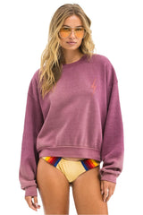 BOLT STITCH 2 RELAXED CREW SWEATSHIRT - FADED BERRY