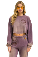 VENICE SURFER CROPPED CREW SWEATSHIRT RELAXED - FADED MOCHA