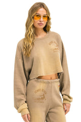 VENICE SURFER CROPPED CREW SWEATSHIRT RELAXED - FADED TAN